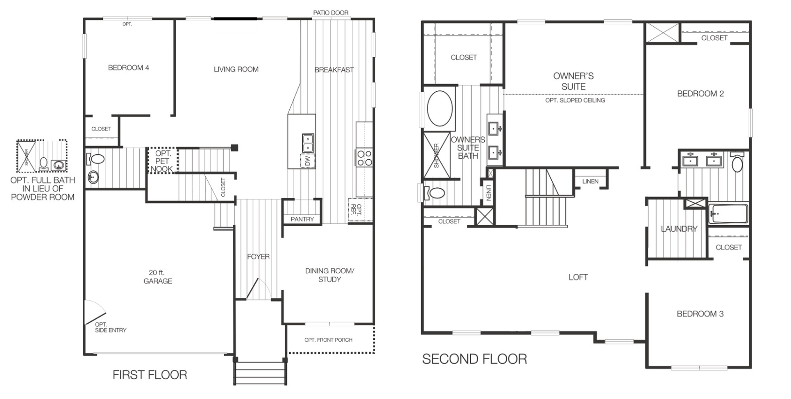 Floor plan for the Elmsted lot 67 section 6 for sale in Castleton by Boyd Homes.